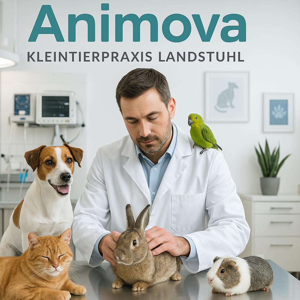 Tierarzt behandelt verschiedene Kleintiere in der Kleintierpraxis Animova Kaiserslautern